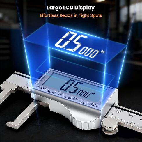 HARDELL Digital Caliper, Disc Brake Rotor Micrometer- F/MM/in, Brake Measuring Tool with Caliper, Large LCD Screen, 6" Stainless Steel Vernier Caliper for Disc Brake, Tread Depth Gauge & Storage Case in Saudi Arabia
