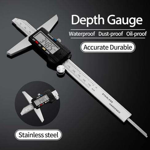 الفرجار العمق الرقمي مقياس العمق الإلكتروني قاعدة عمق الفرجار لقياس العمق الدقيق واستخدام ذاتي الصنع 0-150 مللي متر 0.01 مللي متر in Kuwait