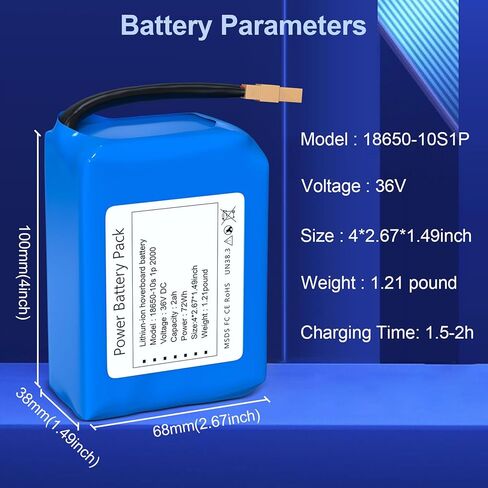 Hoverboard Battery Replacement 36V 2Ah Hoverboard Replacement Battery Rechargeable Li-ion Battery Pack for Hoverboard in Kuwait