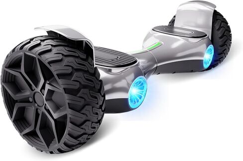 CBD 8.5'' Offroad Scooter with Corlorful LED and Music Speaker, Dual 350W Brushless Motor Up to 10Mph All Terrain Scooter for Adults(Silvery) in Saudi Arabia