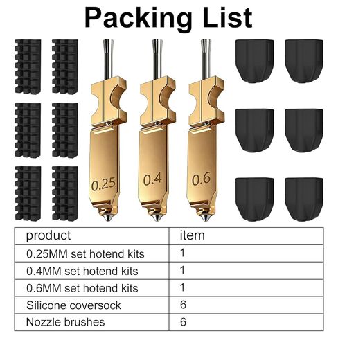 3PK New Upgraded 0.25MM 0.4MM 0.6MM Hotend Kit for Flashforge AD5X, 32mm³/s High Flow, All Metal 3s Quick-Detachable Nozzle Kit Heater Block Throat Tube with 6PK Silicone Cover 6PK Nozzle Brush in Saudi Arabia