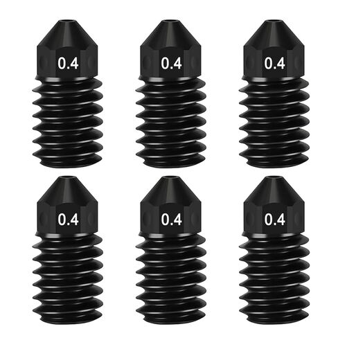 6Pcs 0.4mm Hardened Steel Nozzles for Bambu Lab X1/X1C/P1S/P1P, Extruder Hotend Replacement Nozzles for X1/X1C/P1S/P1P 3D Printers in Kuwait