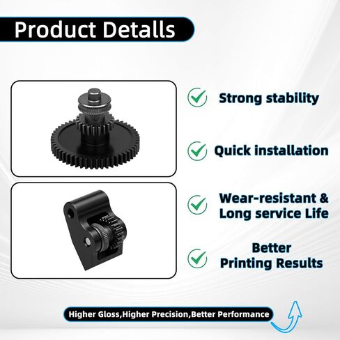 Centauri Extruder Gear Kit for Elegoo Centauri Carbon- SKD11 Metal Drive Gear & POM Handle with GFM Wear-Resistant Bearing, High Hardness Durable 3D Printer Extruder hot end Replacement Parts in Kuwait