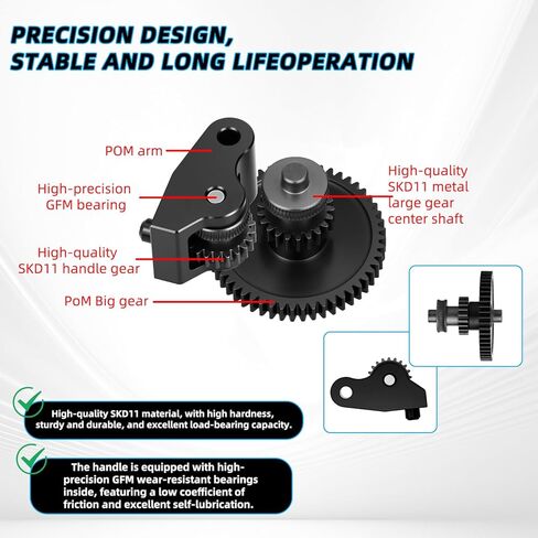 Centauri Extruder Gear Kit for Elegoo Centauri Carbon- SKD11 Metal Drive Gear & POM Handle with GFM Wear-Resistant Bearing, High Hardness Durable 3D Printer Extruder hot end Replacement Parts in Kuwait