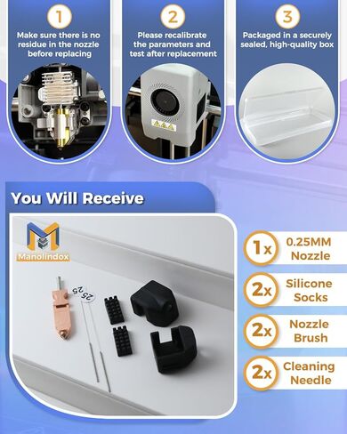 فوهة مطورة مقاس 0.25 مم AD5X قابلة للفصل السريع لمجموعة Flashforge AD5X Hotend Kit، تدعم درجة حرارة عالية تصل إلى 300 درجة مئوية وسرعة طباعة 600 مم/ثانية، مع مجموعة أدوات تنظيف الفوهة/جوارب من السيليكون in Saudi Arabia