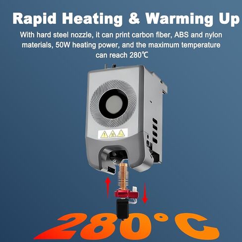 2.0 Upgrade Ceramic Hotend for Flashforge Adventurer 5M/5M Pro, 24V 48W Print Head with Quick-Detachable Hardened Nozzle Heating Cartridge Block Heat Sink Silicone Cover Thermistor in Kuwait