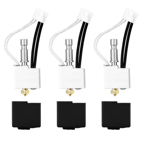 3 Pack Brass Hotend for Anycubic Kobra S1 Combo 0.2mm 0.4mm 0.6mm brass Print Head Extruder Kit Hot End Heater Block Heating Rod Thermistor Nozzle for Anycubic Kobra S1/Kobra S1 Combo in Kuwait