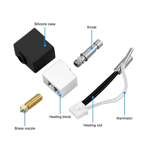 3 Pack Brass Hotend for Anycubic Kobra S1 Combo 0.2mm 0.4mm 0.6mm brass Print Head Extruder Kit Hot End Heater Block Heating Rod Thermistor Nozzle for Anycubic Kobra S1/Kobra S1 Combo in Kuwait