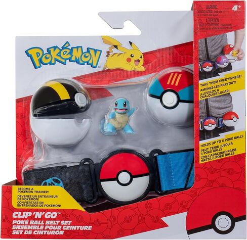Pokémon Clip 'N' Go Belt Set - Includes Themed Belt and 2-Inch Squirtle Battle Figure with Ultra Ball and Lure Ball Accessories in Saudi Arabia