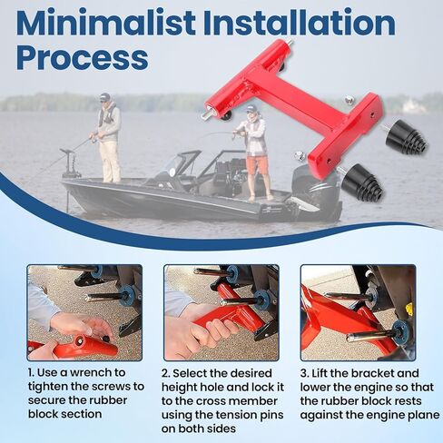 موفر رافدة خارجي رباعي الأشواط، موفر رافدة للمحرك الخارجي، يناسب محركات 75/90/115/200/225/250/300HP وV6 175HP، حامل محرك بإطار من الفولاذ المقاوم للصدأ للمحرك الخارجي، أحمر in Kuwait