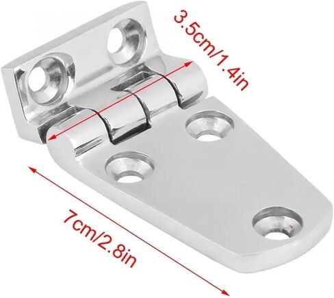 70x35mm Marine Hardware 316 Stainless Steel Flush Door Folding Bending Hinge 2Pcs ﻿ in Kuwait