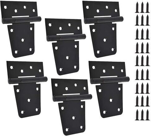 TamBee Black Gate Hinges Shed Hinges Heavy Duty Gate Hinges for Wooden Fences Barn Door Hinges for Wood Outdoor 3.5inch with Screws (Pack of 6) in Kuwait
