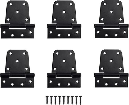 Heavy Duty T Gate Hinges 3.5 inch, Black Iron Shed Door Hinge for Wooden Fences Barn Swing Door with Screws,HOME MASTER HARDWARE,2 Pack in Saudi Arabia
