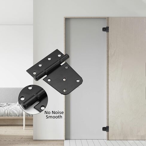 Heavy Duty T Gate Hinges 3.5 inch, Black Iron Shed Door Hinge for Wooden Fences Barn Swing Door with Screws,HOME MASTER HARDWARE,2 Pack in Saudi Arabia