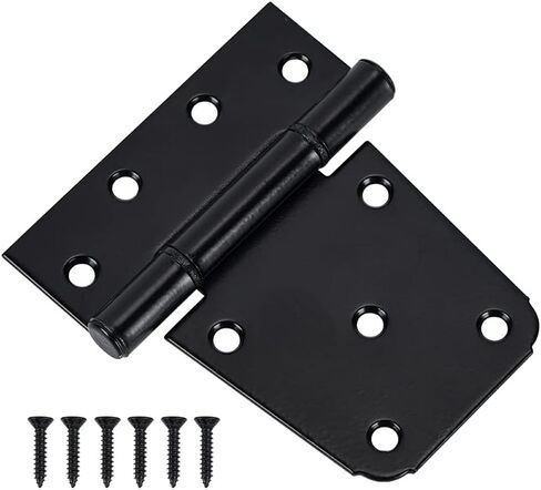 Heavy Duty T Gate Hinges 3.5 inch, Black Iron Shed Door Hinge for Wooden Fences Barn Swing Door with Screws,HOME MASTER HARDWARE,2 Pack in Saudi Arabia