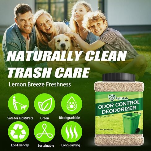 Outdoor Trash Can Deodorizer 2.6 lbs, Long-Lasting Odor Eliminator & Moisture Absorber, Strong Garbage Can Deodorizer for Bins, Dumpsters & Recycling Containers in Kuwait