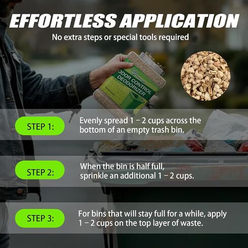 Outdoor Trash Can Deodorizer 2.6 lbs, Long-Lasting Odor Eliminator & Moisture Absorber, Strong Garbage Can Deodorizer for Bins, Dumpsters & Recycling Containers in Kuwait