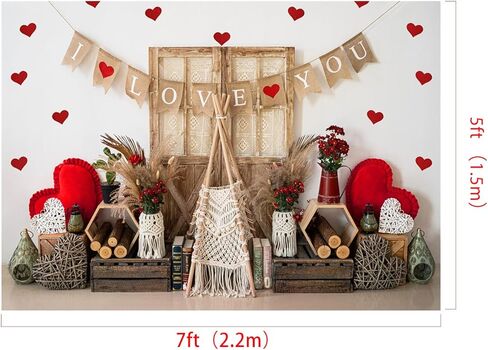 Kate Valentine's Day Boho Professional Photo Backdrop Barn Door Background for Photos, 10x6.5ft in Kuwait