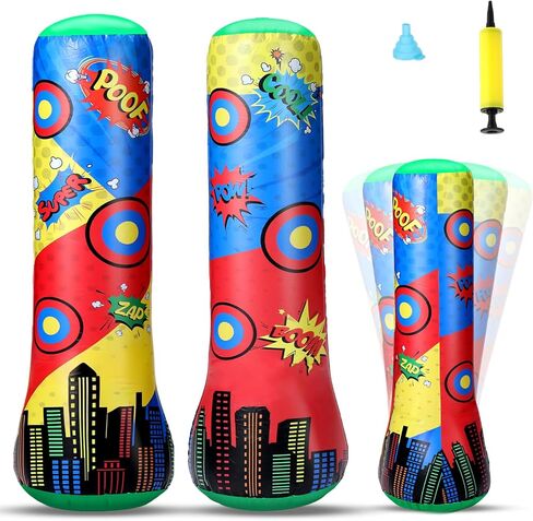 Jenaai Punching Bag 47 Inches Inflatable Bopper Punching Bag with Bounce-Back Action Sport Bop Bopper for Practicing Karate Taekwondo in Saudi Arabia