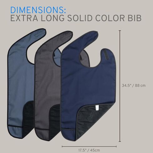 Modaliv Solid 3 Pack مريلة ممتازة للبالغين قابلة لإعادة الاستخدام لحماية الملابس للنساء والرجال - مرايل للكبار مقاومة للماء لتناول الطعام - هدية لالتقاط الفتات للرجال - هدية مريلة قابلة للغسل في الغسالة للنساء in Kuwait