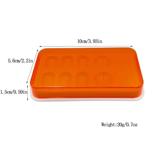 2PCS Dental Palette with Cover 8 Slot Dental Shading Box Orange Ultraviolet Shield Cover for Mixing Resin,Oil Paint,Watercolor Paint,Toner in Kuwait