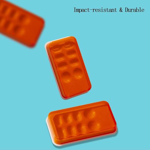 2PCS Dental Palette with Cover 8 Slot Dental Shading Box Orange Ultraviolet Shield Cover for Mixing Resin,Oil Paint,Watercolor Paint,Toner in Kuwait