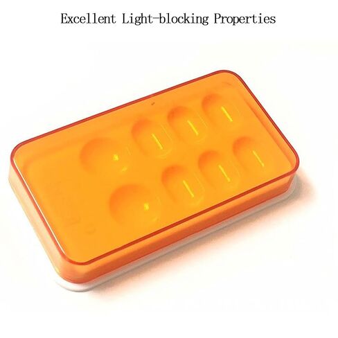 2PCS Dental Palette with Cover 8 Slot Dental Shading Box Orange Ultraviolet Shield Cover for Mixing Resin,Oil Paint,Watercolor Paint,Toner in Kuwait