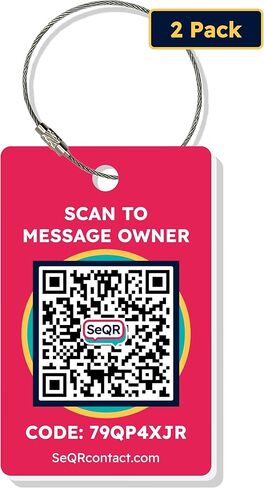 Private Luggage Tags | Smart QR Bag Tags That Keeps Personal info Private | Includes Messaging for Luggage Backpack Suitcase Recovery | Customizable tag for Travel Baggage, Kids Backpack & Work in Saudi Arabia