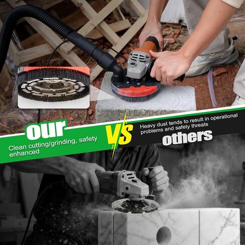 WORKEASE Grinding Dust Shroud for Angle Grinder 4.5-5 inch, 2 PCS 5 inch Diamond Cup Wheels & 360° Detachable Connector, Universal Surface Grinder Dust Shroud for Concrete, Cement, Marble, Granite in Kuwait