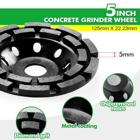WORKEASE Grinding Dust Shroud for Angle Grinder 4.5-5 inch, 2 PCS 5 inch Diamond Cup Wheels & 360° Detachable Connector, Universal Surface Grinder Dust Shroud for Concrete, Cement, Marble, Granite in Kuwait