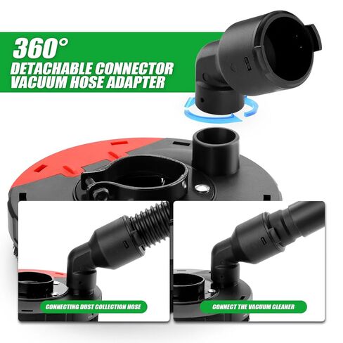 WORKEASE Grinding Dust Shroud for Angle Grinder 4.5-5 inch, 2 PCS 5 inch Diamond Cup Wheels & 360° Detachable Connector, Universal Surface Grinder Dust Shroud for Concrete, Cement, Marble, Granite in Kuwait