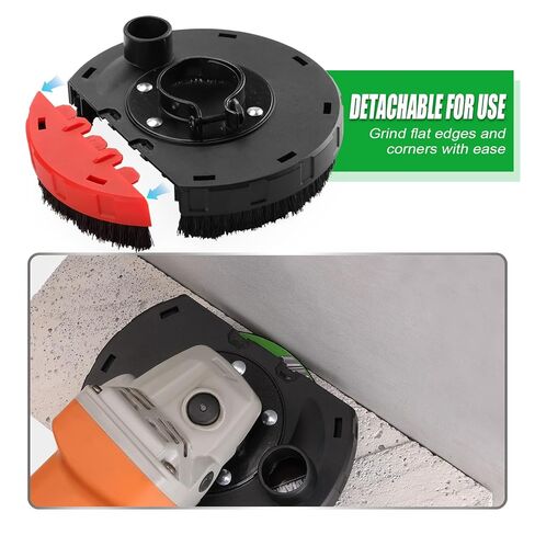 WORKEASE Grinding Dust Shroud for Angle Grinder 4.5-5 inch, 2 PCS 5 inch Diamond Cup Wheels & 360° Detachable Connector, Universal Surface Grinder Dust Shroud for Concrete, Cement, Marble, Granite in Kuwait
