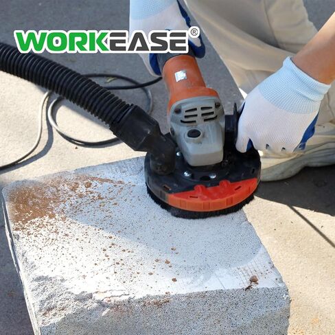 WORKEASE Grinding Dust Shroud for Angle Grinder 4.5-5 inch, 2 PCS 5 inch Diamond Cup Wheels & 360° Detachable Connector, Universal Surface Grinder Dust Shroud for Concrete, Cement, Marble, Granite in Kuwait