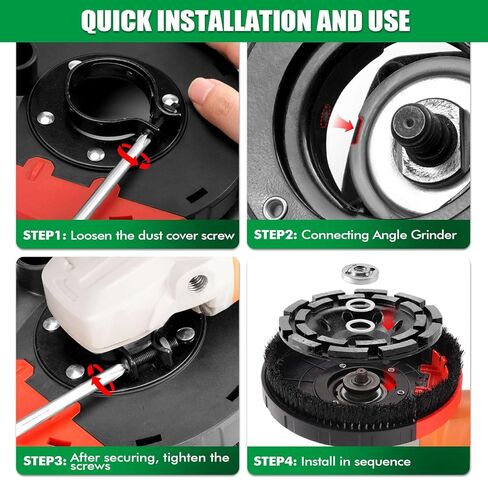 WORKEASE Grinding Dust Shroud for Angle Grinder 4.5-5 inch, 2 PCS 5 inch Diamond Cup Wheels & 360° Detachable Connector, Universal Surface Grinder Dust Shroud for Concrete, Cement, Marble, Granite in Kuwait