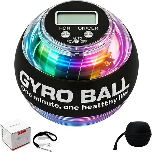Torque Ball with Counter, Wrist Power Gyro Ball Hand Wrist Forearm Trainer and Strengthener for Exercise Joint and Muscle with Colour Light and Bag in Kuwait