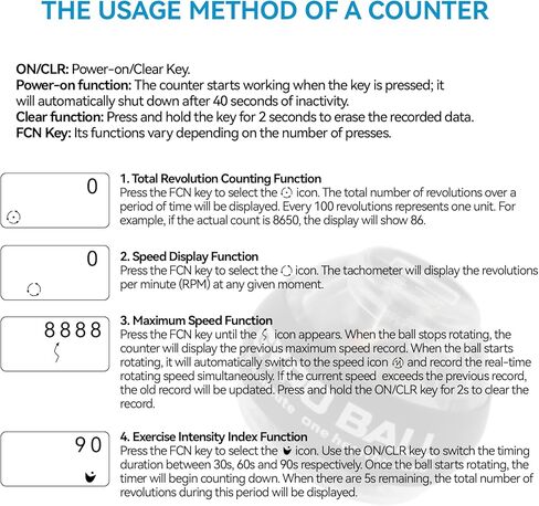 Gyro Ball Hand Exerciser & Power Ball Hand Exerciser Adjustable Resistance to Strengthen Fingers, Wrists, and Arms - Includes a Digital Counter for Stronger Wrist Bones and Muscle in Kuwait