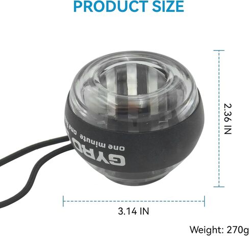 Gyro Ball Hand Exerciser & Power Ball Hand Exerciser Adjustable Resistance to Strengthen Fingers, Wrists, and Arms - Includes a Digital Counter for Stronger Wrist Bones and Muscle in Kuwait
