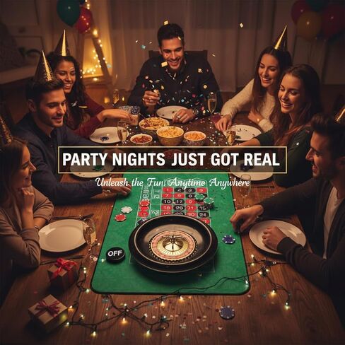 DAYUMKOU Roulette Wheel Set Includes 16'' Roulette Wheel, 200 Casino Chips, Green Roulette Mat, Chip Racks, Dealer Button, Marker Stick, Balls for Casino Game Night Party in Saudi Arabia