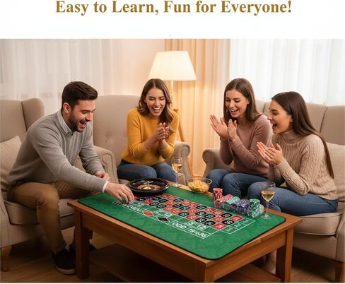 DAYUMKOU Roulette Wheel Set Includes 16'' Roulette Wheel, 200 Casino Chips, Green Roulette Mat, Chip Racks, Dealer Button, Marker Stick, Balls for Casino Game Night Party in Saudi Arabia