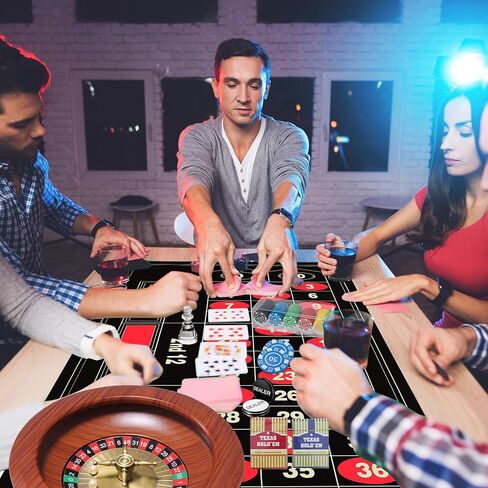 مجموعة ألعاب عجلة الروليت مقاس 12 بوصة، وطاولة الروليت وعجلة، وعجلة الروليت الخشبية مقاس 12 بوصة، وبساط الروليت المطاطي مقاس 47 بوصة × 24 بوصة، و100 قطعة زر لتوزيع رقائق الروليت، وطابقين من لعبة البوكر، وحفلة ليلية لألعاب الكازينو للبالغين in Kuwait