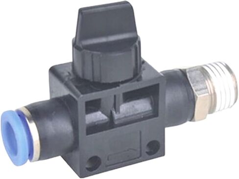 1pcs pneumatic hand valve switch port M5 1/8 1/4 3/8 1/2 6mm pu hose fitting quick hose connector switching(4mm OD Hose,1/4") in Saudi Arabia