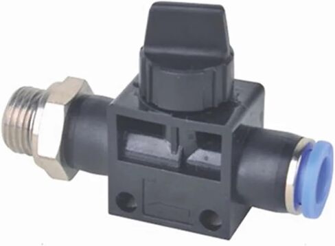 1pcs pneumatic hand valve switch port M5 1/8 1/4 3/8 1/2 6mm pu hose fitting quick hose connector switching(4mm OD Hose,1/4") in Saudi Arabia