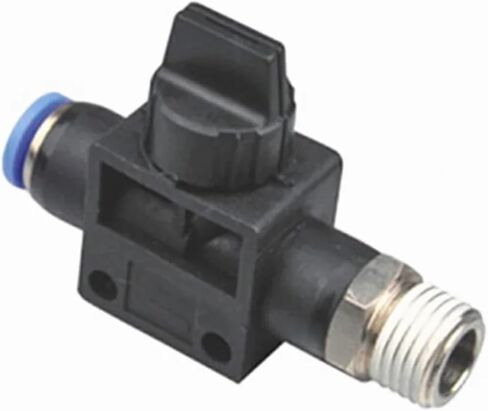 1pcs pneumatic hand valve switch port M5 1/8 1/4 3/8 1/2 6mm pu hose fitting quick hose connector switching(4mm OD Hose,1/4") in Saudi Arabia