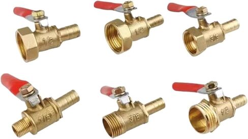 1 قطعة صمام الكرة الشائكة النحاسية 1/8 3/8 ''1/4'' ذكر FemleThread موصل مشترك تركيب الأنابيب النحاسية مقرنة محول 8/10/12 مللي متر خرطوم بارب (1l4M-10 مللي متر) in Kuwait