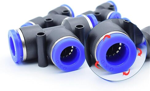 1pcs PE Pneumatic Fitting Pipe Connector Tube Air Quick Fittings Water Push In Hose Couping 3Way Quick Connector 4/6/8/10/12/14/16mm(PE-16,5 Pieces) in Saudi Arabia