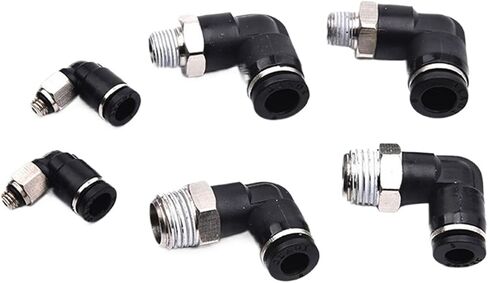 1 قطعة 4 6 8 10 12 مللي متر أنبوب إلى موصلات أنبوب هوائي الكوع تركيبات سريعة تركيب الهواء M5 1/8 "1/4" 3/8 "1/2" خيط ذكر (6 مللي متر ، 1/8") in Kuwait