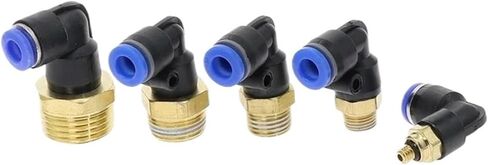 1pcs PL" Hose OD 4 6 8 10 12mm - 1/8'' 1/4'' 3/8'' 1/2'' British Standard Pipe Thread Male Thread Pneumatic Tube Elbow Connector Tube Air Push(4mm OD Hose,M5) in Saudi Arabia