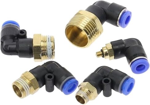 1pcs PL" Hose OD 4 6 8 10 12mm - 1/8'' 1/4'' 3/8'' 1/2'' British Standard Pipe Thread Male Thread Pneumatic Tube Elbow Connector Tube Air Push(4mm OD Hose,M5) in Saudi Arabia