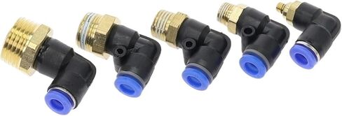 1pcs PL" Hose OD 4 6 8 10 12mm - 1/8'' 1/4'' 3/8'' 1/2'' British Standard Pipe Thread Male Thread Pneumatic Tube Elbow Connector Tube Air Push(4mm OD Hose,M5) in Saudi Arabia