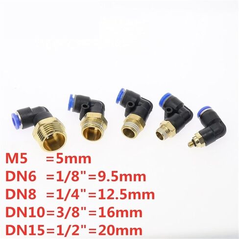 1pcs PL" Hose OD 4 6 8 10 12mm - 1/8'' 1/4'' 3/8'' 1/2'' British Standard Pipe Thread Male Thread Pneumatic Tube Elbow Connector Tube Air Push(4mm OD Hose,M5) in Saudi Arabia